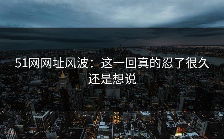 51网网址风波：这一回真的忍了很久还是想说